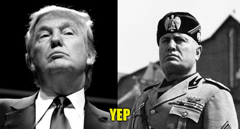 Trump Mussolini | YEP | image tagged in trump mussolini | made w/ Imgflip meme maker