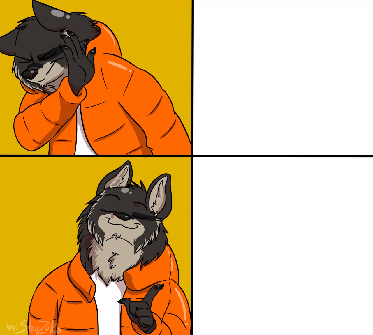 Furry Drake Hotline Bling Blank Meme Template