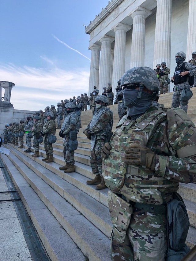 Troops Lincoln Memorial Washington D.C. USA Blank Meme Template