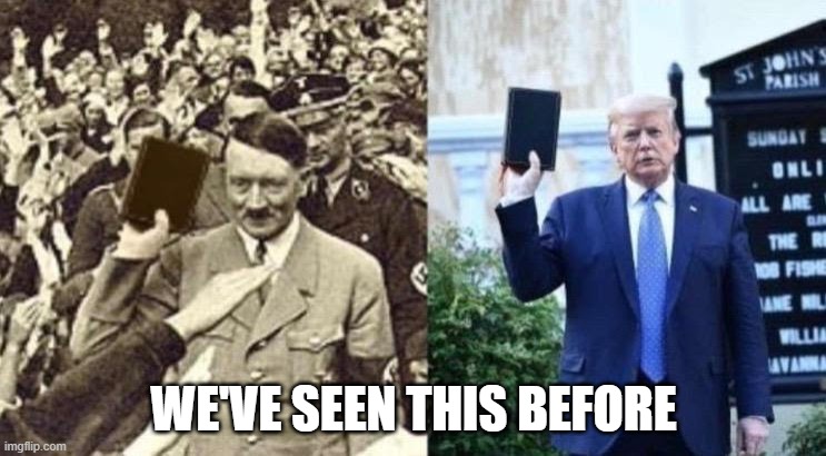 It Ends When the Psychopath Commits Suicide in a Bunker - The Bunker is Waiting | WE'VE SEEN THIS BEFORE | image tagged in hitler trump,fascist,fascism,nazis,hitler,psycho | made w/ Imgflip meme maker