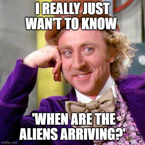 Next? | I REALLY JUST WAN'T TO KNOW; 'WHEN ARE THE ALIENS ARRIVING?' | image tagged in 2020 | made w/ Imgflip meme maker