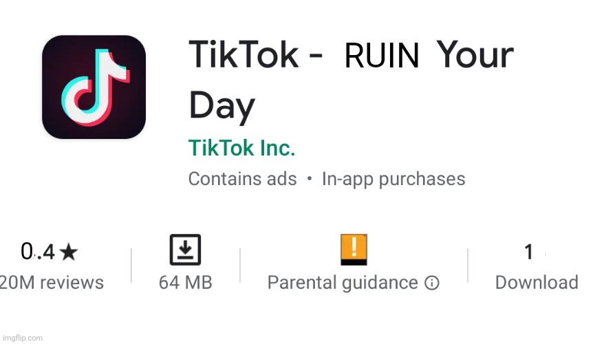 I FIXED TIK TOK | RUIN | image tagged in funny | made w/ Imgflip meme maker