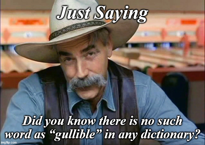 gulliable | Just Saying; Did you know there is no such word as “gullible” in any dictionary? | image tagged in gulliable | made w/ Imgflip meme maker