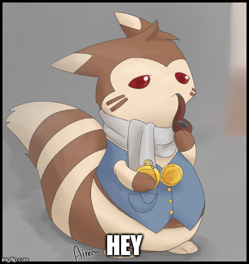 Fancy Furret | HEY | image tagged in fancy furret | made w/ Imgflip meme maker