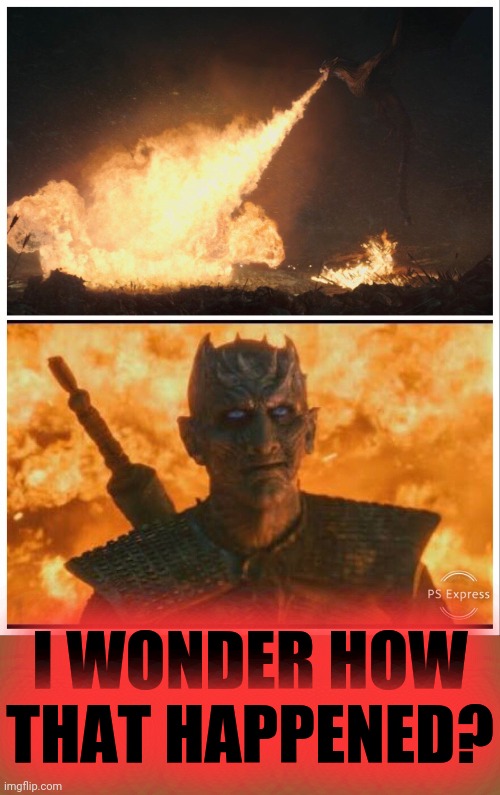 The Night King Smirk | I WONDER HOW THAT HAPPENED? | image tagged in the night king smirk | made w/ Imgflip meme maker