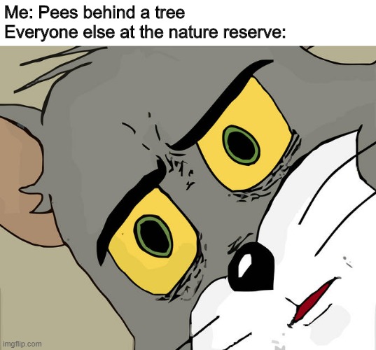 protected wildlife | Me: Pees behind a tree
Everyone else at the nature reserve: | image tagged in memes,unsettled tom,pee,nature | made w/ Imgflip meme maker