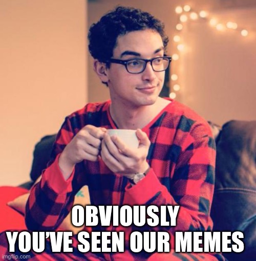 Pajama Boy | OBVIOUSLY 
YOU’VE SEEN OUR MEMES | image tagged in pajama boy | made w/ Imgflip meme maker