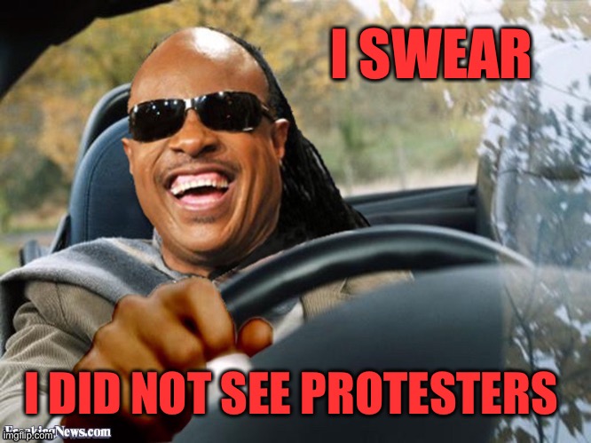 I SWEAR I DID NOT SEE PROTESTERS | made w/ Imgflip meme maker