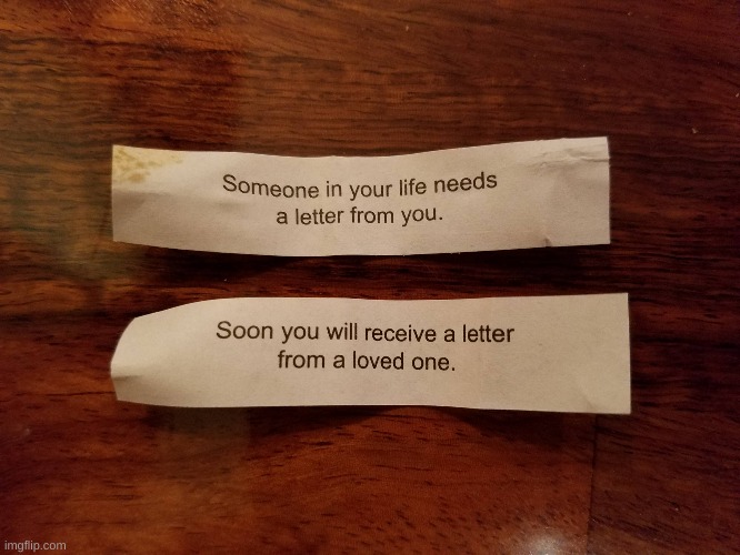 i ate alone but this happens | image tagged in fortune cookie,mildly interesting,cute | made w/ Imgflip meme maker