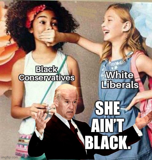 #BLEXIT | SHE AIN’T BLACK. | image tagged in blexit,black conservatives,white liberals,biden,Conservative | made w/ Imgflip meme maker