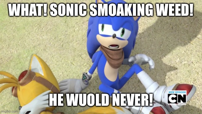 I’m criyimg | WHAT! SONIC SMOAKING WEED! HE WUOLD NEVER! | image tagged in sad moment,sonic,drugs | made w/ Imgflip meme maker