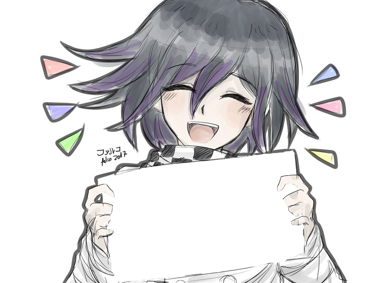 Kokichi holding blank sign Blank Meme Template