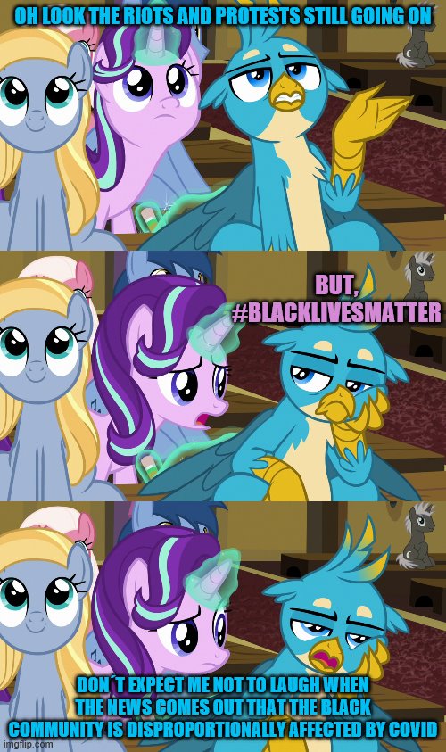 CoronaDeathMatters | OH LOOK THE RIOTS AND PROTESTS STILL GOING ON; BUT, #BLACKLIVESMATTER; DON´T EXPECT ME NOT TO LAUGH WHEN THE NEWS COMES OUT THAT THE BLACK COMMUNITY IS DISPROPORTIONALLY AFFECTED BY COVID | image tagged in coronavirus,blm,blacklivesmatter | made w/ Imgflip meme maker