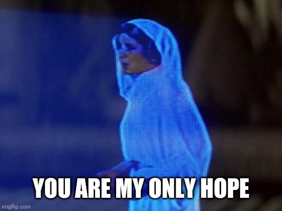 help me obi wan | YOU ARE MY ONLY HOPE | image tagged in help me obi wan | made w/ Imgflip meme maker