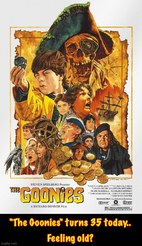 Feeling old? "The Goonies" turns 35 today.. | image tagged in 1980s | made w/ Imgflip meme maker