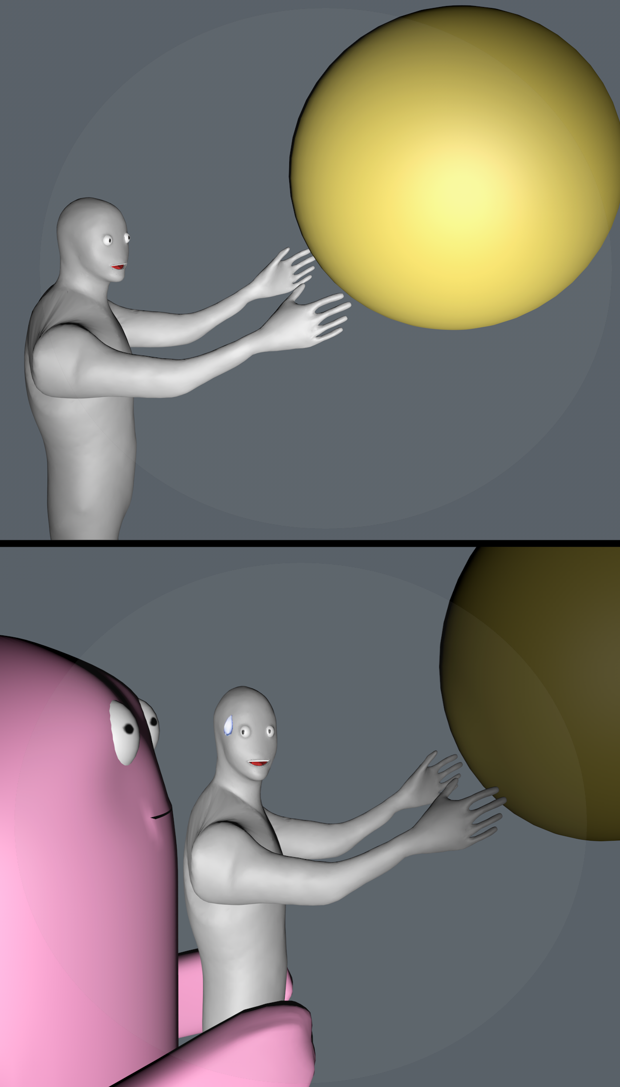 High Quality Running Away Balloon 3d Blank Meme Template