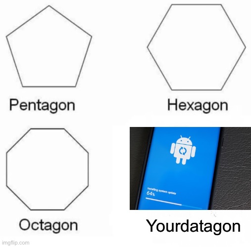 Update bad | Yourdatagon | image tagged in memes,pentagon hexagon octagon | made w/ Imgflip meme maker