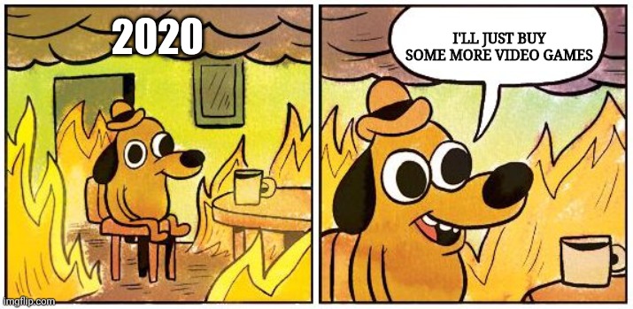 This is Fine (Blank) | I'LL JUST BUY SOME MORE VIDEO GAMES; 2020 | image tagged in this is fine blank | made w/ Imgflip meme maker