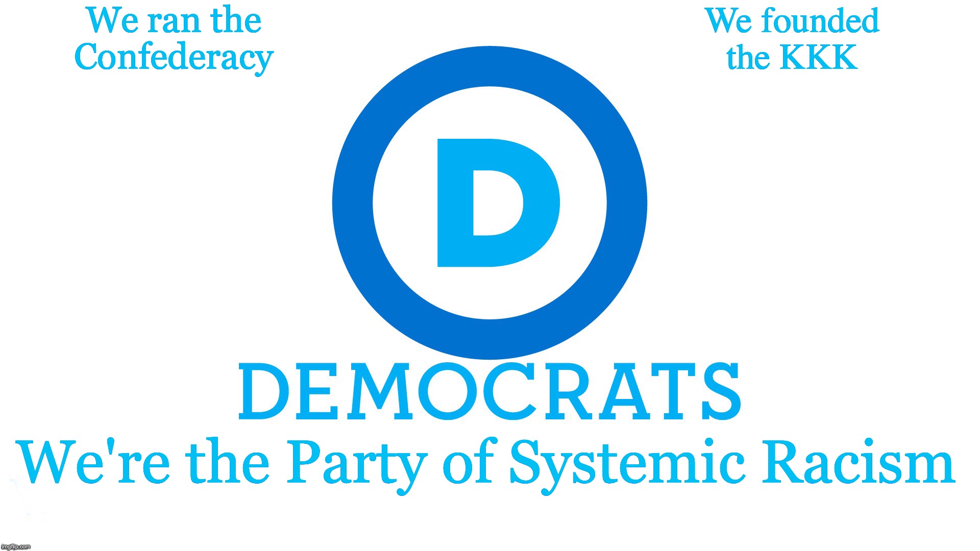 well, if they truly believe it, then then shoe certainly fits there | We ran the Confederacy; We founded the KKK; We're the Party of Systemic Racism | image tagged in democrats,system | made w/ Imgflip meme maker