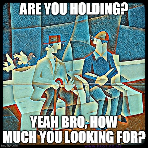 Holding | ARE YOU HOLDING? YEAH BRO, HOW MUCH YOU LOOKING FOR? | image tagged in stoner | made w/ Imgflip meme maker