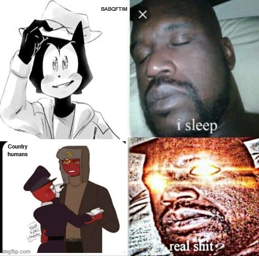 Real Or No | BABQFTIM; Country humans | image tagged in memes,sleeping shaq,comics/cartoons | made w/ Imgflip meme maker