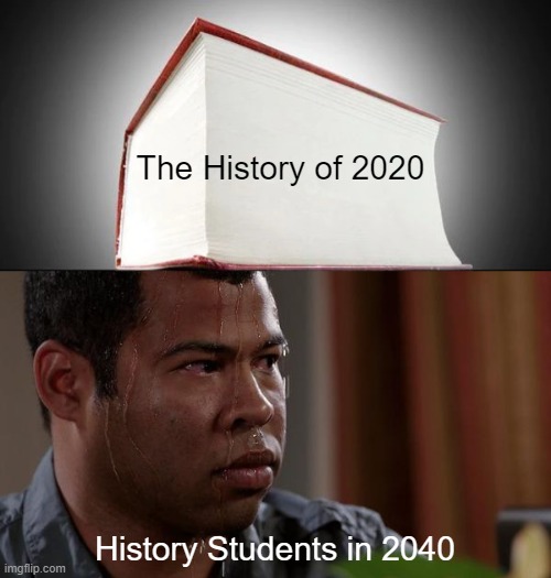 The History of 2020; History Students in 2040 | image tagged in memes | made w/ Imgflip meme maker