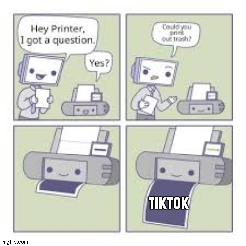 TIKTOK | image tagged in into the trash it goes | made w/ Imgflip meme maker