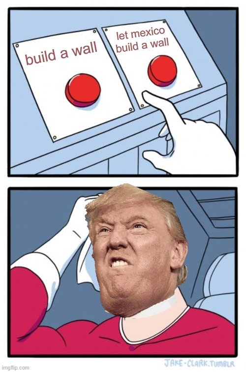 Two Buttons | let mexico build a wall; build a wall | image tagged in memes,two buttons | made w/ Imgflip meme maker