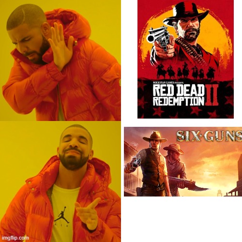 No offense to RDR fans | image tagged in memes,drake hotline bling | made w/ Imgflip meme maker