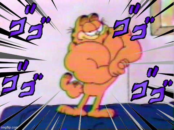 Pillar Garfield | image tagged in garfield,pillar men,pillar cat,pillar garfield,memes,jojo's bizarre adventure | made w/ Imgflip meme maker