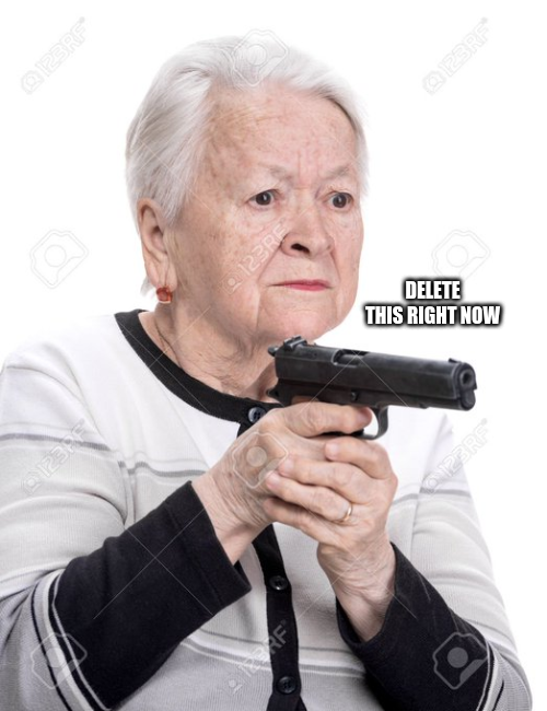 High Quality grandma with a gun Blank Meme Template