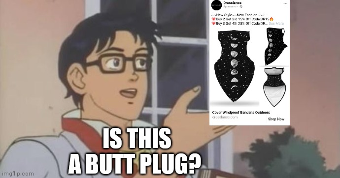 Scarf or plug? | IS THIS A BUTT PLUG? | image tagged in is this a pigeon | made w/ Imgflip meme maker