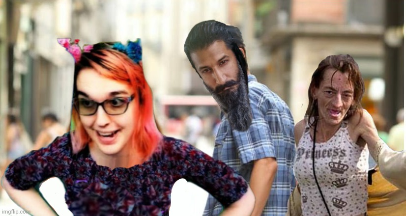 Ro Kabir of Comicsgate's pariah hate cult Warcampaign sees his favorite twitch thot while on a walk with his wife. | image tagged in warcampaign,memes,funny | made w/ Imgflip meme maker