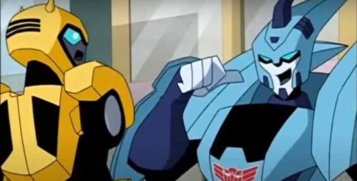 High Quality Blurr Introduces Himself To Bumblebee Blank Meme Template