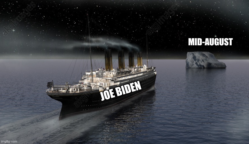 Tick tock, tick tock... | MID-AUGUST; JOE BIDEN | image tagged in biden,convention,ConservativesOnly | made w/ Imgflip meme maker
