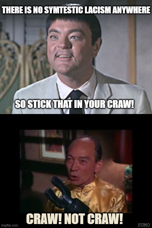 Get Smart 1960's ~ When Mel Brooks humour was never seen as offensive | THERE IS NO SYMTESTIC LACISM ANYWHERE; SO STICK THAT IN YOUR CRAW! CRAW! NOT CRAW! SUMO | image tagged in harry hoo,the claw,get smart,99,mel brooks | made w/ Imgflip meme maker