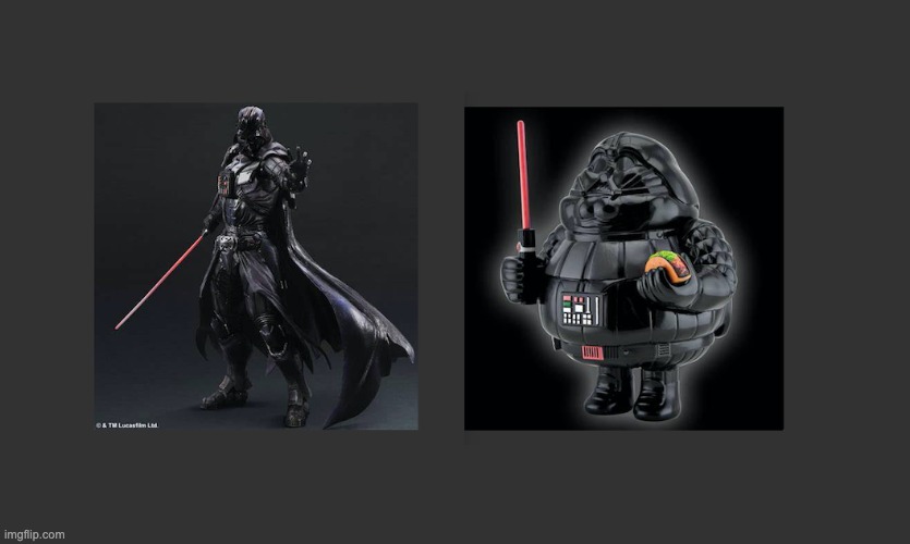Vader vs Fat Vader | image tagged in darth vader,fat darth vader,fat vader,starwars meme,fat | made w/ Imgflip meme maker