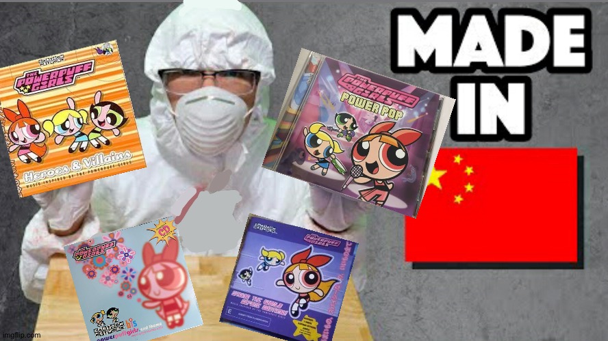 Jaxen happy | image tagged in made in china blank,cd,powerpuff girls | made w/ Imgflip meme maker