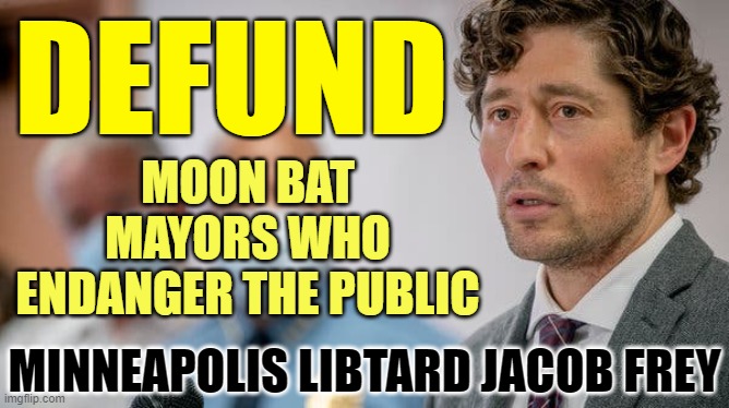 Meet my mayor, the guy's a real riot. | DEFUND; MOON BAT MAYORS WHO ENDANGER THE PUBLIC; MINNEAPOLIS LIBTARD JACOB FREY | image tagged in minneapolis mayor,riots,libtard | made w/ Imgflip meme maker