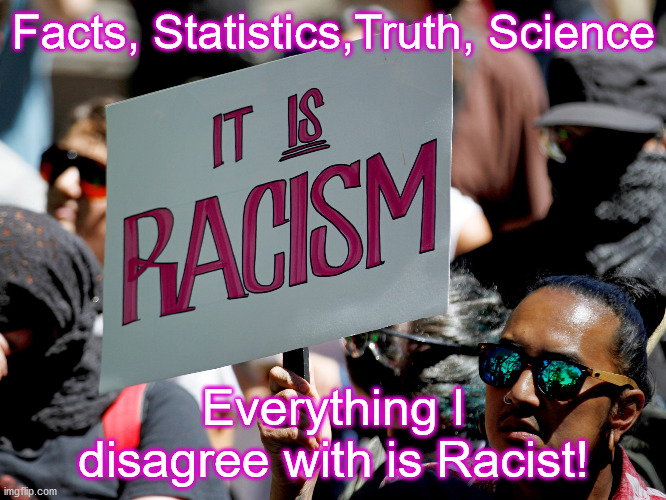 Sad reality | Facts, Statistics,Truth, Science; Everything I disagree with is Racist! | image tagged in lies,ignorance,stupidity,political correctness | made w/ Imgflip meme maker