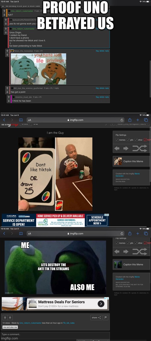 Time to kill someone | PROOF UNO BETRAYED US | made w/ Imgflip meme maker