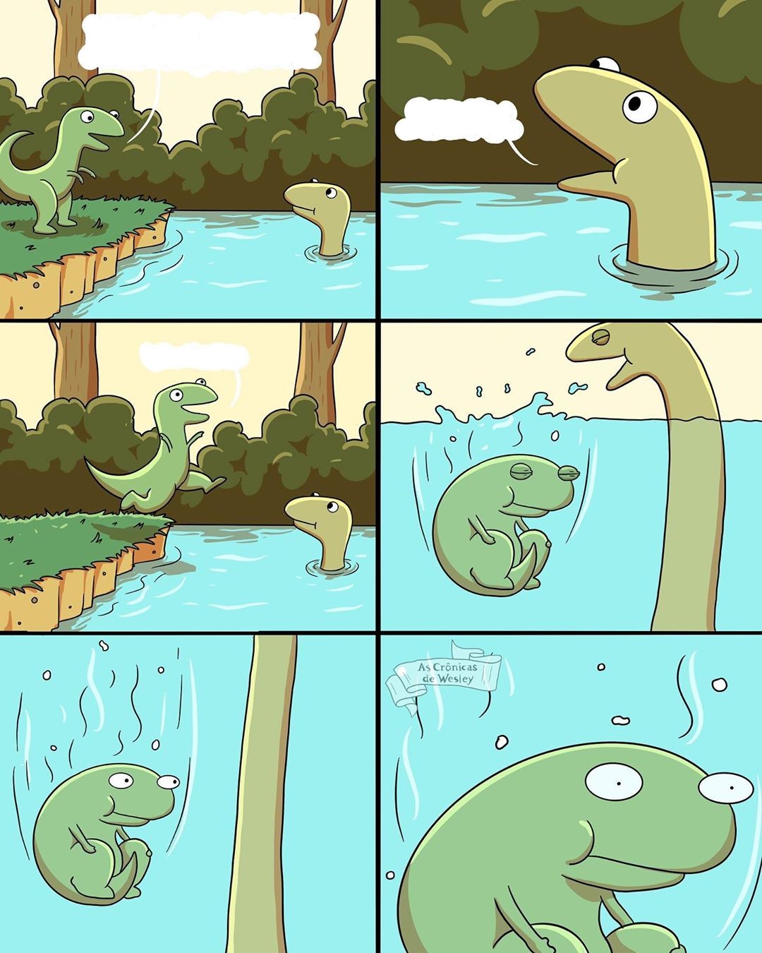 High Quality dinosour jump into the river Blank Meme Template