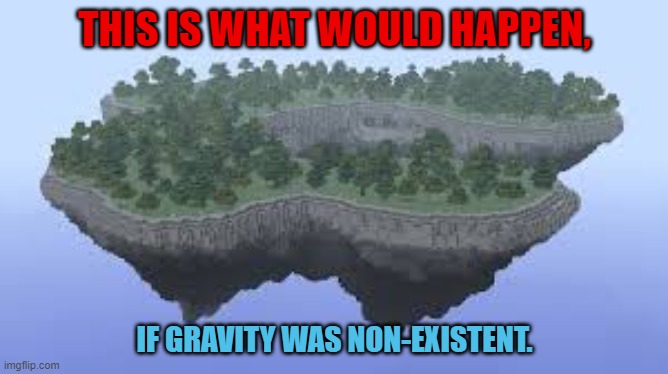 minecraft gravity 2 | THIS IS WHAT WOULD HAPPEN, IF GRAVITY WAS NON-EXISTENT. | image tagged in gravity,minecraft | made w/ Imgflip meme maker