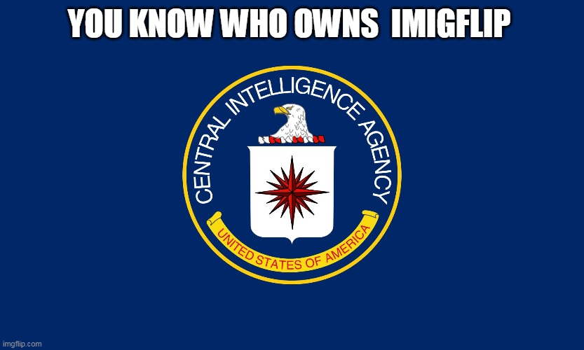 Central Intelligence Agency CIA | YOU KNOW WHO OWNS  IMIGFLIP | image tagged in central intelligence agency cia | made w/ Imgflip meme maker