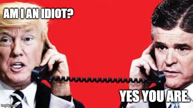 Fair and Balanced | AM I AN IDIOT? YES YOU ARE. | image tagged in fux news,donald trump is an idiot,trump is a moron,impeached,idiot | made w/ Imgflip meme maker