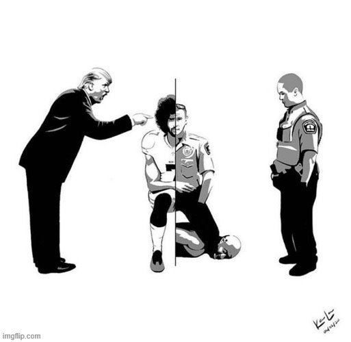 Two different knees and the responses they created. (repost) | image tagged in two knees,repost,kneeling,police brutality,murder,colin kaepernick | made w/ Imgflip meme maker