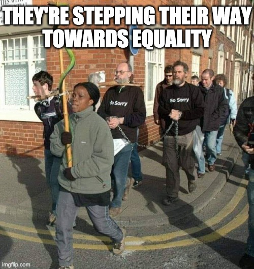 THEY'RE STEPPING THEIR WAY
TOWARDS EQUALITY | image tagged in blm | made w/ Imgflip meme maker