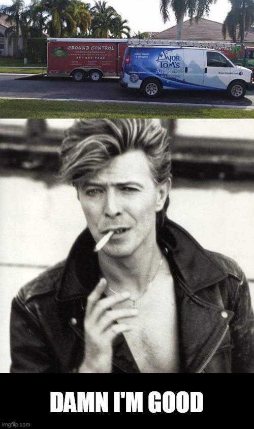 bowie | DAMN I'M GOOD | image tagged in david bowie | made w/ Imgflip meme maker