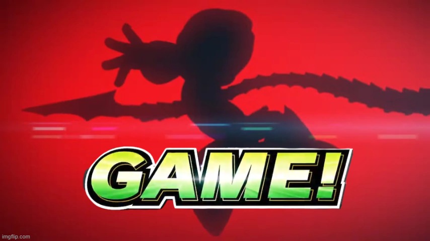 I made a new transparent template of smash bros' "game!" thing | image tagged in super smash bros | made w/ Imgflip meme maker