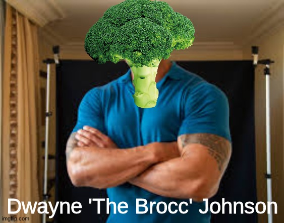 I refuse to apologize for this | Dwayne 'The Brocc' Johnson | image tagged in broccoli | made w/ Imgflip meme maker